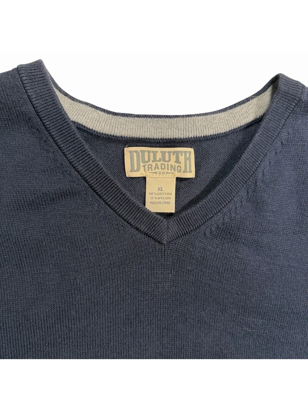 Duluth Trading Co. Men's Navy Blue V-Neck Sweater Vest Size XL